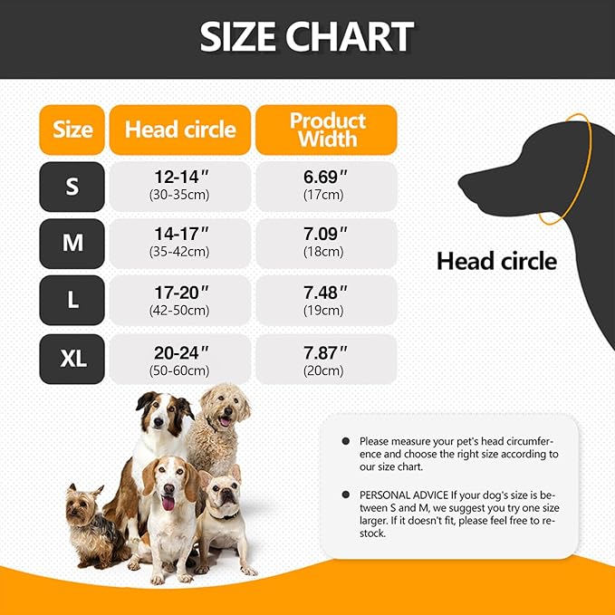 IECOii No Shake Dog Ear Wrap Hematoma, Breathable Dog Ear Cover with Soundproof Sponge, Anti Anxiety Snoods for Dogs Grooming & Blow Drying, Calming Earmuffs for Sound, Loud Noises & Travel Anxiety, M