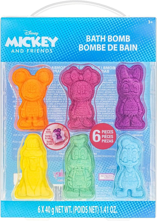Mickey Minnie and Friends Bubblegum Scented Bath Bombs - Ages 3+ Character Molded Bath Bombs – Fun & Bright Colors by Townley Girl