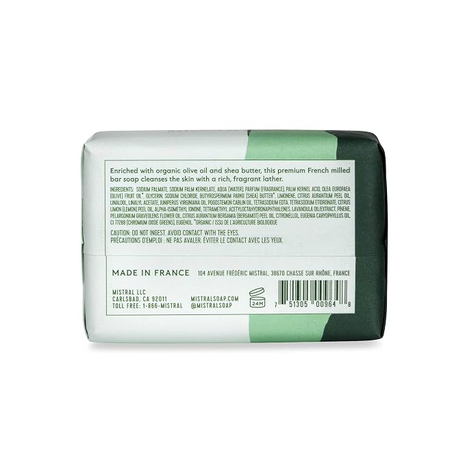 Mistral Golf Valbonne Luxury Men’s Soap | Citrus, Mint, Lavender & Moss Scent Men’s Natural Soap Bar | Paraben & Phthalate-Free | Moisturizing Triple-Milled Bar | Made in France, 7 oz