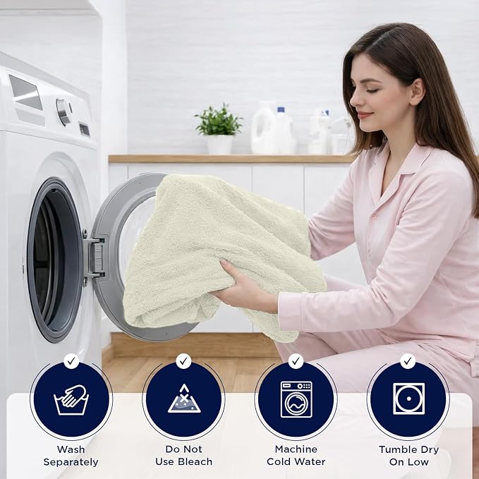 DAN RIVER Pack of 1 Bath Sheet 40x80 Inches, Extra Large Quick Dry Bath Towels, Hotel Collection Towels for Adults - Ivory