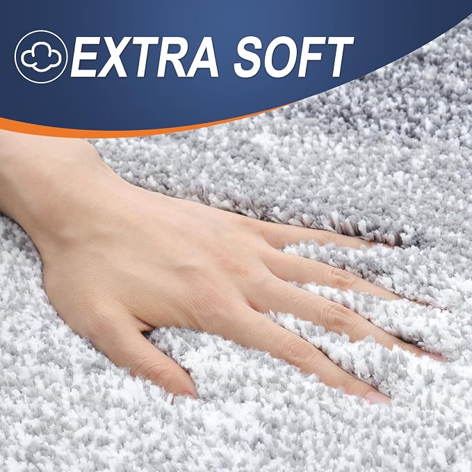OLANLY Large Bathroom Rugs Mat 50x30, Extra Soft Absorbent Microfiber Bath Rugs, Rubber Backing, Quick Dry, Washable Bath Mats for Bathroom Floor, Tub and Shower, Home Decor Accessories, Light Grey