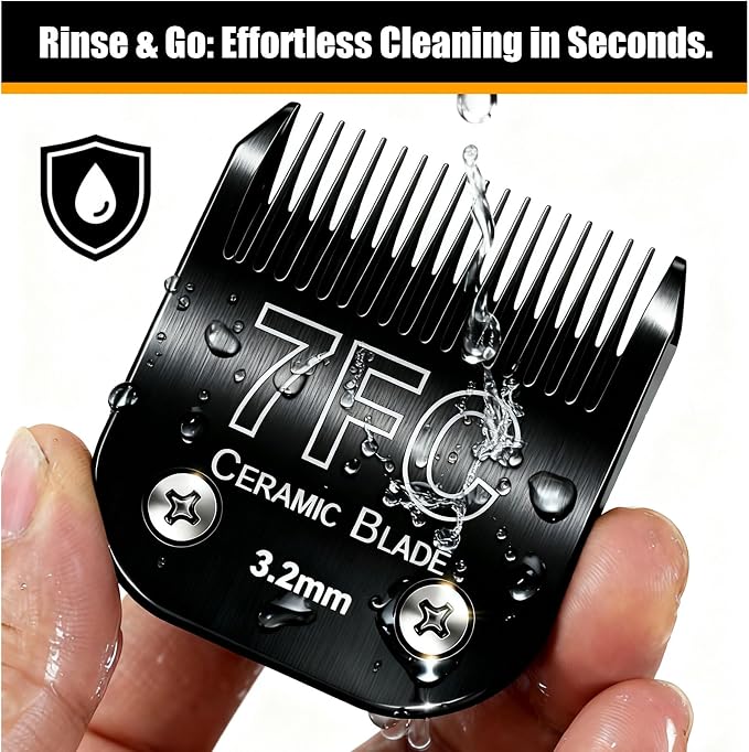 Dog Grooming Clipper Blades Replacement for Andis Dog Clipper,7FC Blade (3.2mm) | Dog Clipper Blades Compatible with Most Oster A5, Wahl KM Series Pet Clippers