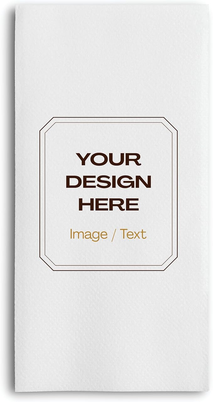 Lintext Disposable Linen-Feel Custom Guest Towels - 1000 Ct. Disposable Cloth-Like Hand Towels - Soft and Absorbent Paper Napkin for Kitchen, Bathroom, Party, Wedding, Or Event