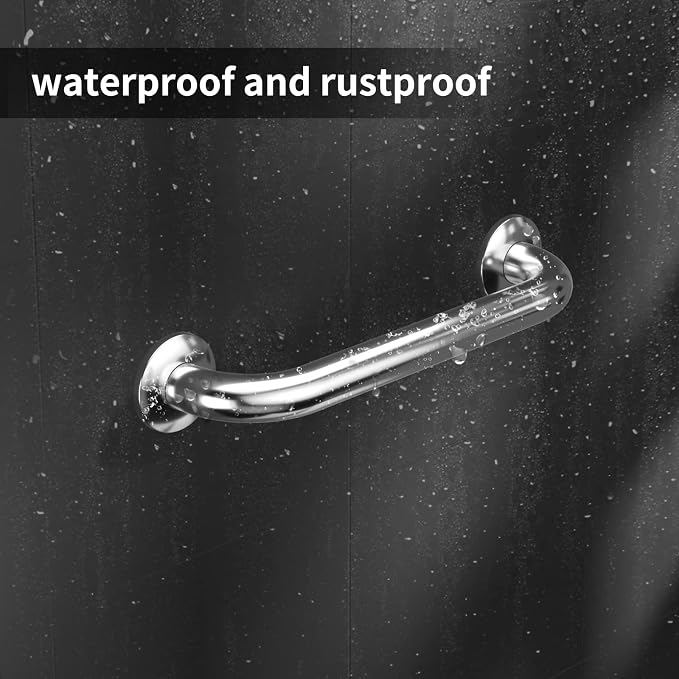 Gotega Shower Grab Bar 2 Pack, 24 in Bathroom Grab Bar Stainless Steel Shower Handle Handicap Elderly Senior，Shower Bath Handle Grab Bars for Bathtub Showers Waterproof
