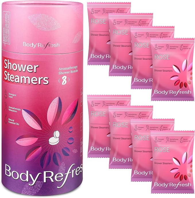 Shower Steamers Aromatherapy 8 Pack - Birthday Gifts for Women Mom Wife, Shower Bombs with Natural Essential Oils for Stress Relief Home Spa Relaxation, Self Care Gift for Women