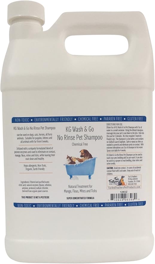 KG Wash & Go No Rinse Pet Shampoo - 128oz (Includes foamer Bottle)