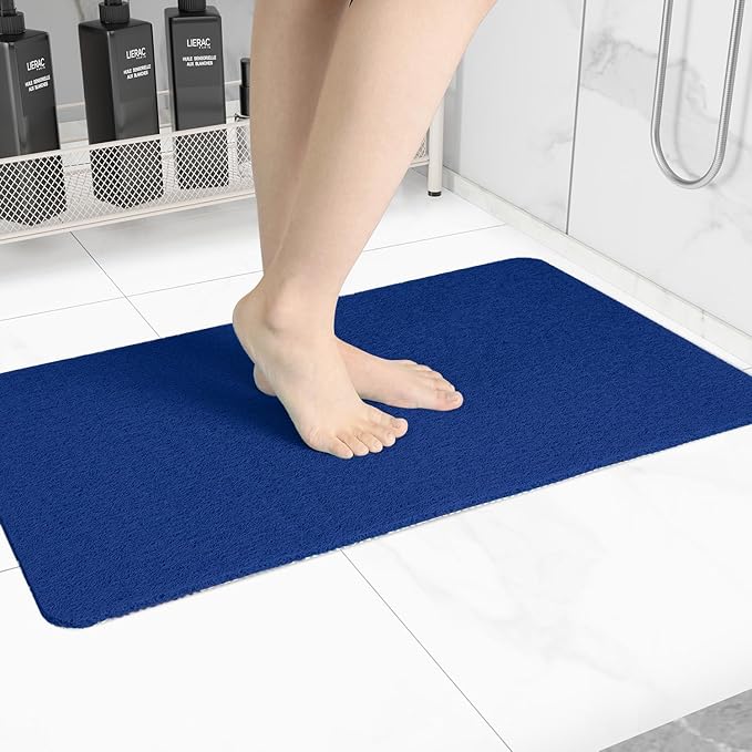 Hargiis Non-Slip Bathtub Mat, Anti Slip Shower Mat, Fast Drying Bathtub Mats, Foot Scrubber Mat, Anti Slip Mat for Tub, Floor, Bathroom, Kitchen, Home, Hotel (Navy Blue 40"×16")