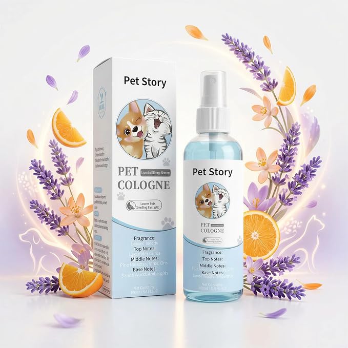 Dog Cologne & Pet Perfume Spray- Deodorizing Dog Deodorant Spray & Odor Eliminator for Dogs & Cats - Infused with Aloe Vera & Castor Oil Grooming Mist, 3.38 fl oz