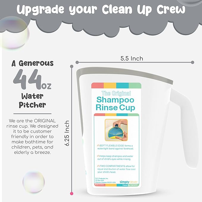 Shampoo Rinse Cup for Kids | Baby Bath Pail | Tear Free Baby Rinser Pail