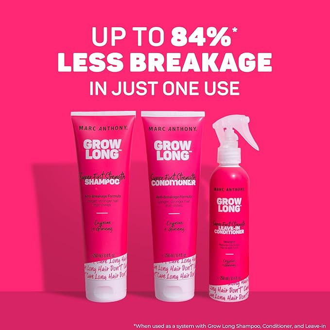 Marc Anthony Shampoo and Conditioner Gift Set, Grow Long Biotin - Anti-Frizz Deep Conditioner For Split Ends & Breakage - Vitamin E, Caffeine & Ginseng for Curly, Dry & Damaged Hair