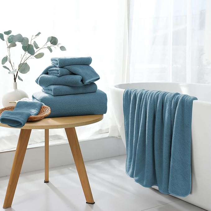 Extra Large Bath Sheet 4 Piece (35"x70")-Ultra Soft Oversized Bath Towel,Bath Sheet Set for Bathroom Hotel,Highly Absorbent Quick Dry Shower Towel Set for Adults,Bathroom Towel-Turquoise