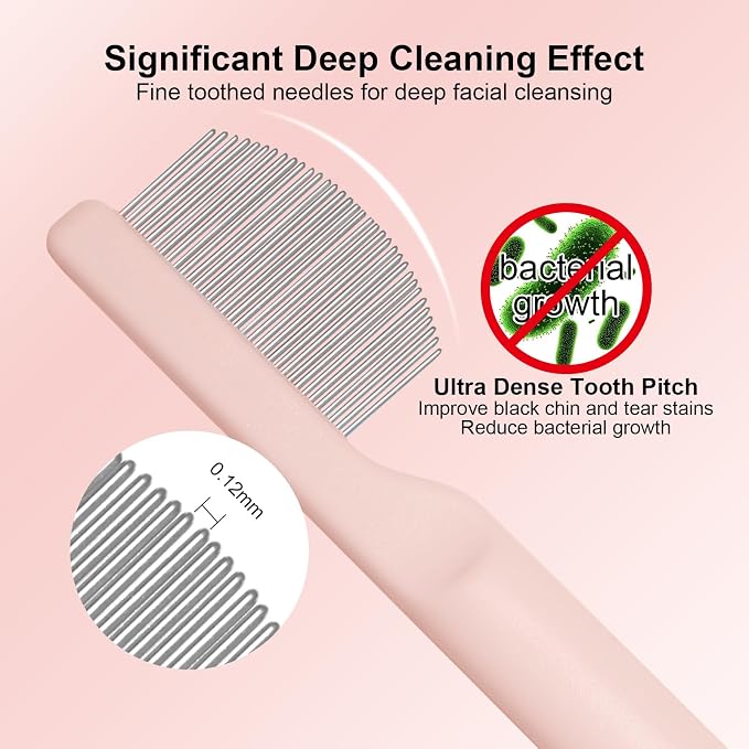 Pet Eye Comb for Small Dogs Cats Hamsters, Tear Stain Remover Grooming Brush, Gentle Face Paw Coat Cleaning, Handheld Design for Yorkie Shih Tzu Maltese Teddy Mini Poodle, Puppy Essentials