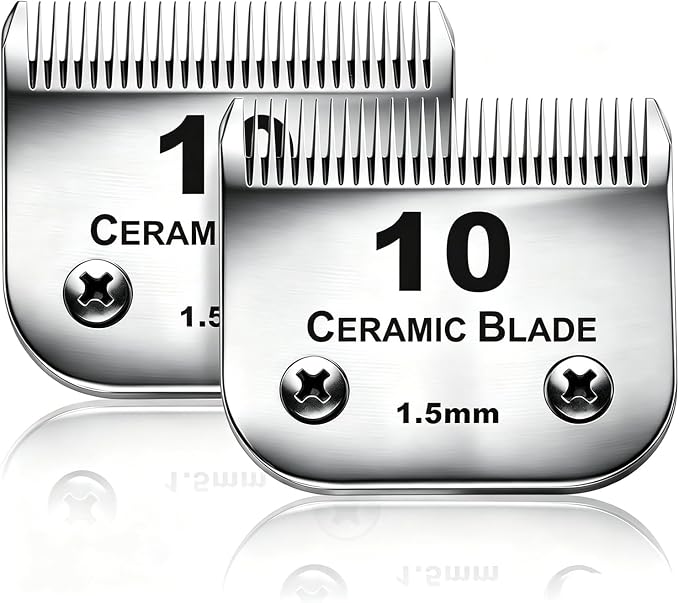 for Andis 10 Blades Dog Grooming Blades Compatible with Oster A5,Wahl km10 Dog Clippers for Animal Dog Cat Horse,Stainless-Steel Blade,2-Pack