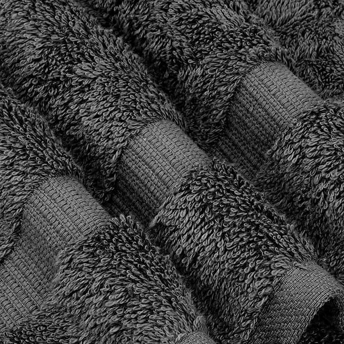 Chakir Turkish Linens 4 Piece Extra Large Bath Towels, 100% Cotton Luxury Turkish Towels for Bathroom, Soft Absorbent Bath Towels, 30 x 60 Inches, Dark Gray
