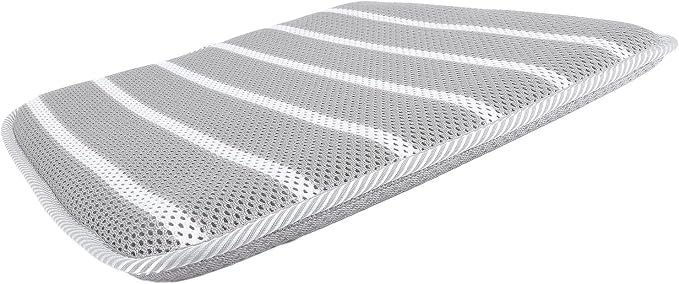 Shower Seat Cushion, Bathtub Cushion for Transfer Benches, Soft 4D Mesh Fabric Breathable Shower Chair Pad Gray White Striped for Shower Benches Sitting