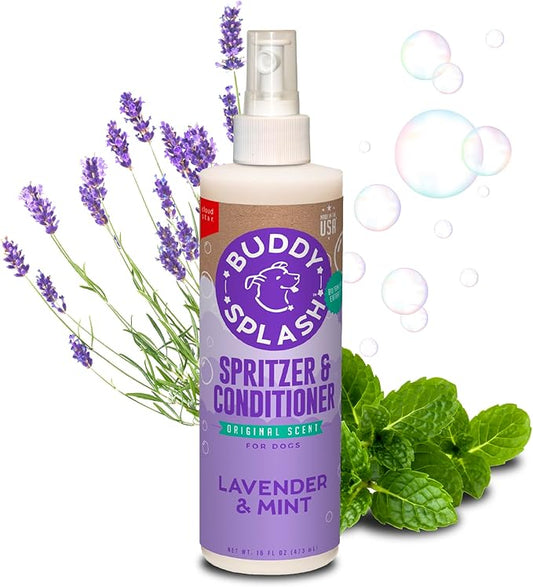 Buddy Splash Spritzer & Conditioner for Dog Grooming, Lavender & Mint, 16 oz. Bottle