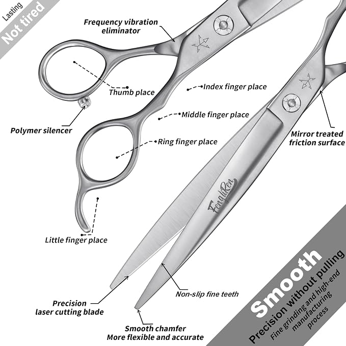 High-end Professional Dog Grooming Scissors Pet Grooming Shears 7.5 Inches Extremely Very Sharp Made Of Stainless Steel Alloy By Hand For Dog Cat Groomer