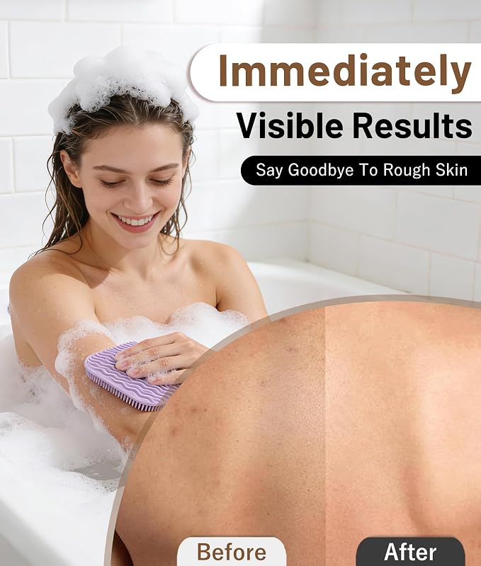 3 Pack Silicone Body Scrubber Set Include Silicone Bath Sponge Brush + Body Scrubber Pad + Gentle Exfoliating Glove, Quick-Dry & Hygienic, Long-Lasting and Easy to Clean, Ideal for Women, Men