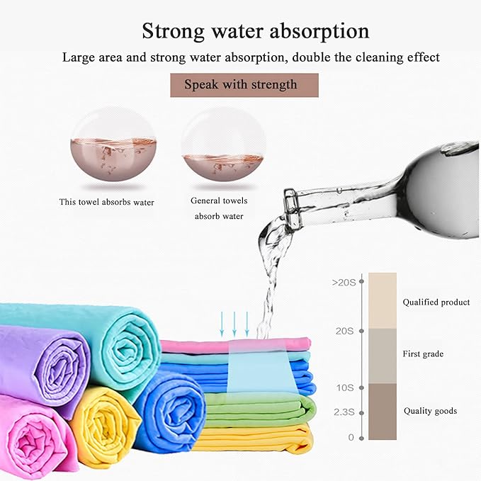 GabeFish 5 PCS Shammy Dog Towel, Quick Dry, Super Absorbent Towel for Cats, Pet Bath Towel for Drying Dogs (Random, 5 PCS)