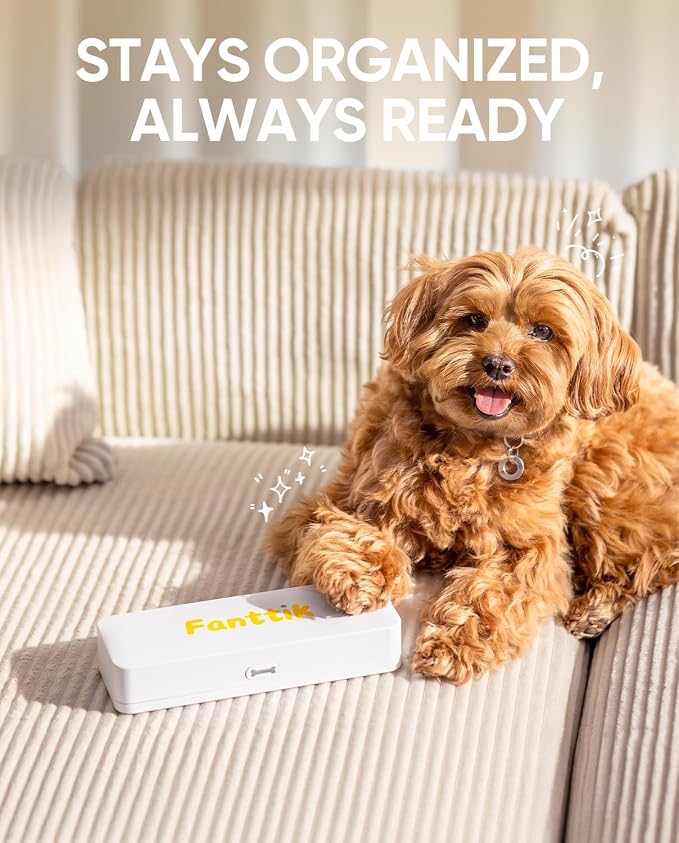 Fanttik F2 Master Pet Quiet Dog Nail Grinder, Safe Electric Rechargeable Pet Nail Trimmer with LED Light, 5-Speed Variable Paws Grooming Tool Kit, DIY Name Tags for Small Medium Dogs & Cats, White