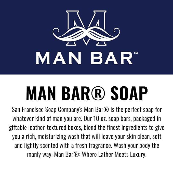 San Francisco Soap Company Exotic Musk And Sandalwood Fragrance Man Bar - Revitalizing - No Harmful Chemicals - Good for all Skin Types - Made in the USA