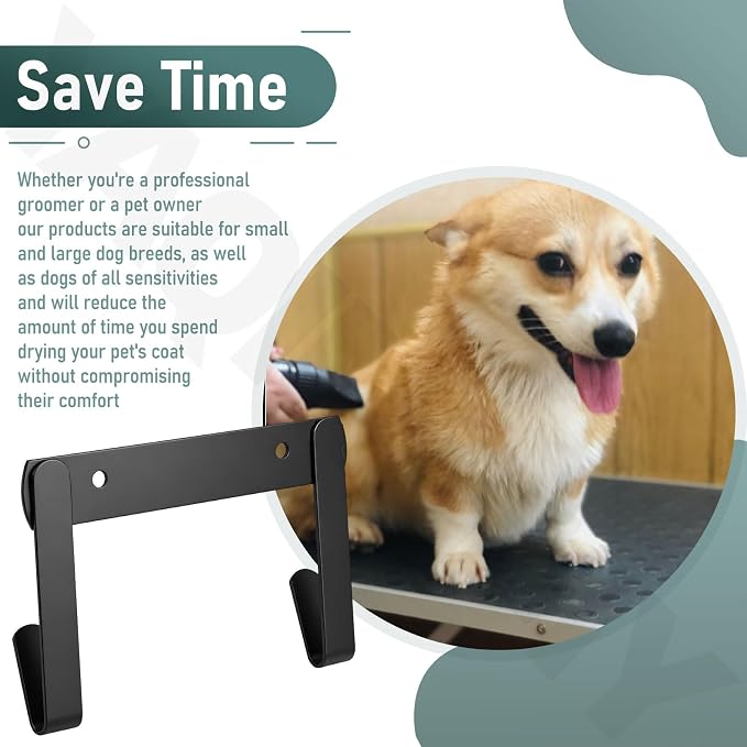 Dryer Wall Mount Bracket/Heavy Duty Pet Hair Dryer Holder Compatible with K9 Dryers and Dog Grooming Station-DogGrooming Supplies/Accessories (Black)