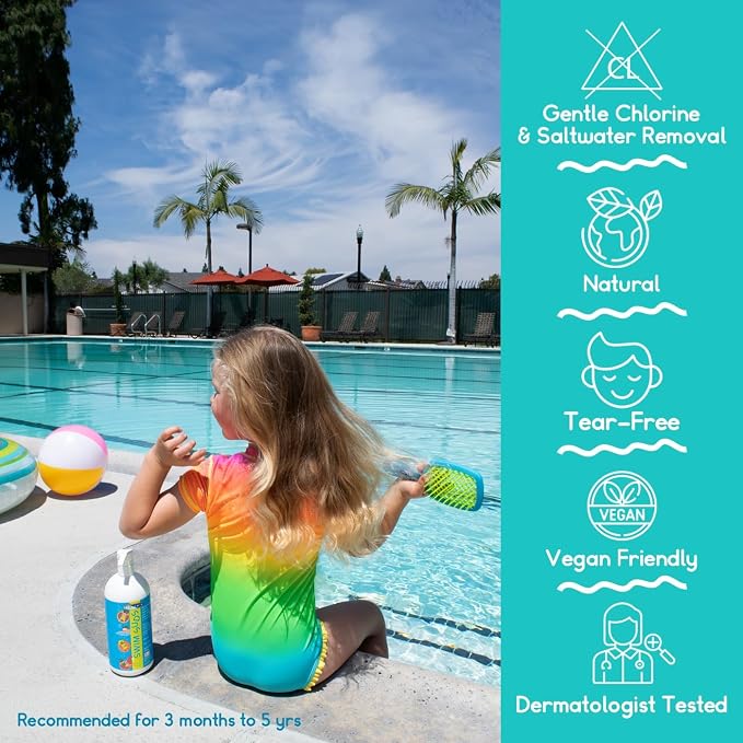 TRISWIM Kids SWIM SUDS NATURAL, TEAR-FREE, 2-in-1 Shampoo & Body Wash | Formulated For Babies & Up | Removes Green Tint, Chlorine & Odors | Ensuring a Delightful Post-Swim Routine | Watermelon Scent