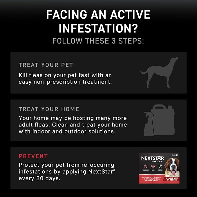 NEXTSTAR Flea and Tick Prevention for Dogs, Repellent & Control, Fast Acting Waterproof Topical Drops, Extra-Large Dog Flea & Tick Control, 1 Monthly Dose