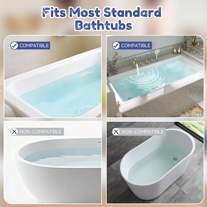 Splash Guard for Bathtub,Bathtub Organizer & Splash Guard,Safe Bathroom Waterproof Cover,Longer Silicone tub Waterproof cover-31.4in,Practical Bath Accessory