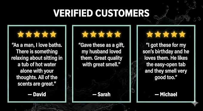 Bath Bombs for Men, Gift Set of 8 Scented Organic Handmade Bath Bombs of 2.5 oz with Natural Essential Oils for Boyfriend, Husband, Father or Friend, by ZenseMe