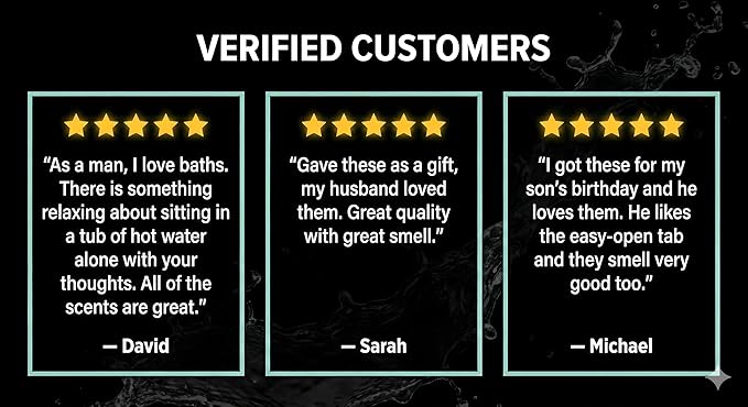 Bath Bombs for Men, Gift Set of 8 Scented Organic Handmade Bath Bombs of 2.5 oz with Natural Essential Oils for Boyfriend, Husband, Father or Friend, by ZenseMe