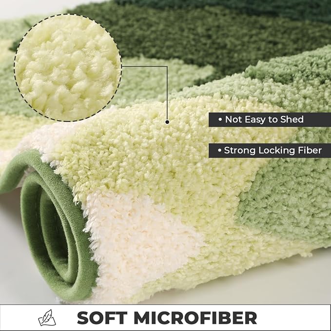 Luxury Bath Mat Super Absorbent and Non Slip Bathroom Rug Forest Mat Machine Washable Soft Microfiber Rug for Dining Room, Living Room and Tub (Forest, 39"x20")