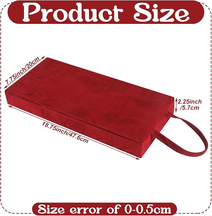 Colingmill Personal Prayer Kneeler Pad 18 3/4 Inch Christian Kneeling Pillow Microfiber and High Density Foam Personal Religious Prayer Kneeler Pad Pillow Bench for Kneeling Christian Gift(Burgundy)