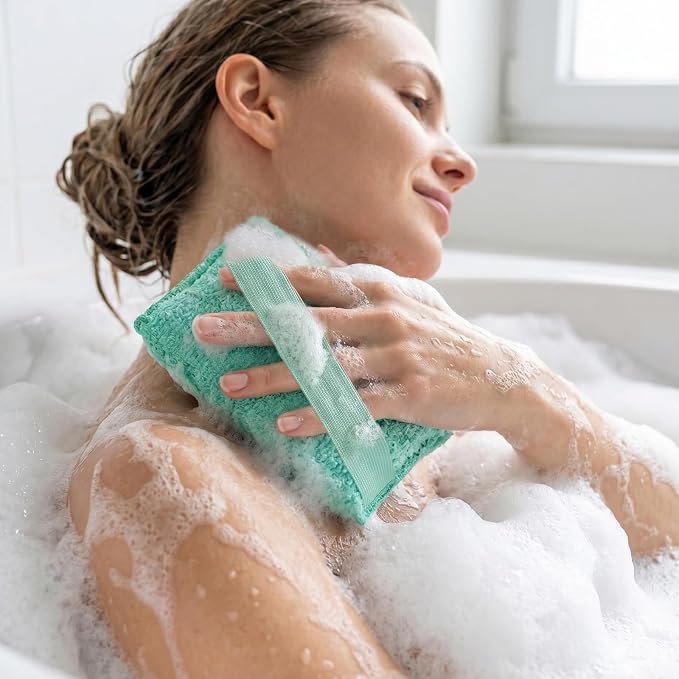 Evridwear 3 Pack Exfoliating Bath Sponges, Body Scrubber for Shower, Textured Loofah Pads for Dead Skin Removal, Body Exfoliator for Smoother Skin, Spa Body Polishing for Men & Women(Macaroon)