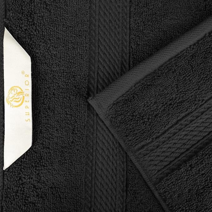 Superior Egyptian Cotton Ultra Plush & Absorbent, 3 Piece Set, Black | Quick Dry, Soft Luxury Towel Set, Bath Essentials, Guest Bath, Spa, 1 Bath, 1 Hand, 1 Face Towels, Madeline Towels