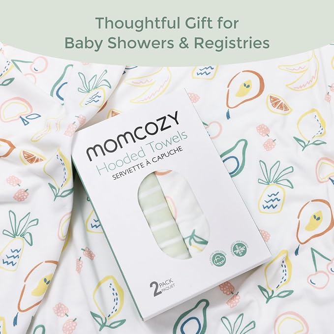 Momcozy Baby Towel with Hooded - Ultra Soft & Absorbent Large Bath Towel Set for Comfort & Gentle on Baby's Skin - Shower Gift & Bath Essential & Baby Registry Search for Newborn,Infant,Toddler,Kids