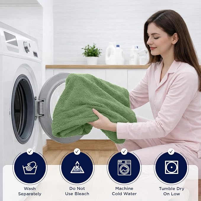 DAN RIVER Pack of 1 Jumbo Bath Sheet 40x80 Inches, Extra Large Quick Dry Bath Towels for Bathroom, Soft Absorbent Towels - Sage Green