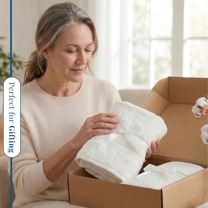 Oversized Bath Towels - 36 x 72 Extra Large Organic Cotton Bath Sheets for Adults | Jumbo Hotel-Size, Ultra Absorbent & Soft | 2 Pack