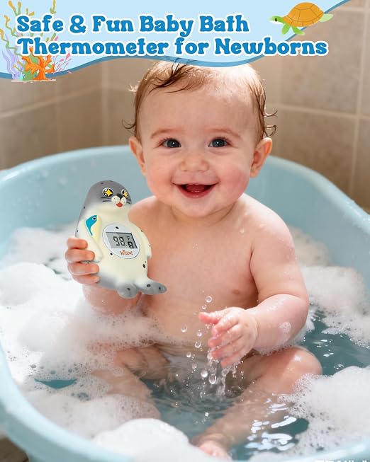 Baby Bath Thermometer Digital for Water Temperature – Fast & Accurate °F/°C Reading, Waterproof Floating Safety Thermometer for Infants & Toddlers