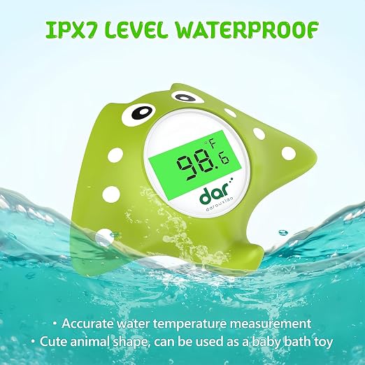 Baby Bath Thermometer, Floating Digital Water Thermometer with 3-Color Backlit Temperature Alert, BPA-Free Waterproof Bath Toy, Accurate LCD Display for Infant, Toddler, Kids & Pets