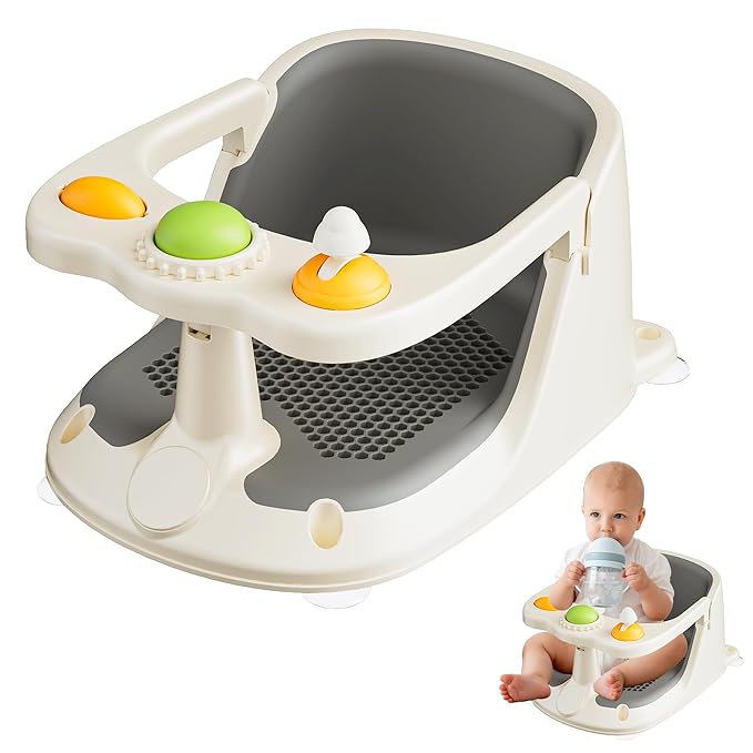 Baby Bath Seat for Babies 6 Months & Up - Bath Seats for Babies Sitting up, Non-Slip Toddler & Infant Bath Seat Comfortable Baby Bath Chair