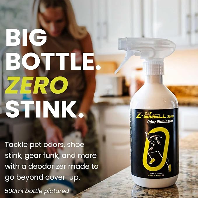 Z-Spray Odor Eliminator Spray – Bio-Based Enzyme Spray, Unscented & Made with No Harsh Chemicals – For Shoes, Pets, Gear, Car & Home – Safe for Kids & Animals – 1000mL