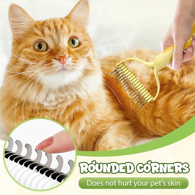 Double-Sided Pet Grooming Brush for Dogs and Cats, 2026 New Dog Deshedding Brush, Dematting Comb Removes Tangles Knots and Loose Fur, Ergonomic Pet Grooming Tool (Red)