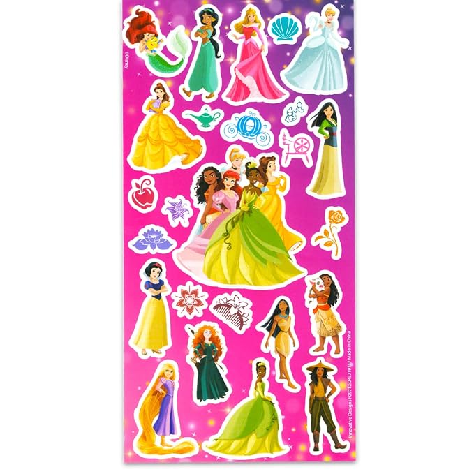 Disney Princess Shampoo Set for Kids - Bundle with 8 oz Midnight Rose Scented Shampoo Plus Stickers, More | Disney Princess Bath Supplies for Children, Girls