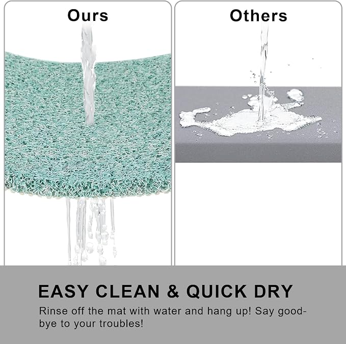 Nonslip Bathtub Mat, Anti Slip Bath Mat 0.6" Extra Thick, Quick Dry Bath Tub Anti Slip Shower Mat, Loofah Non-Slip Bath Mat for Tub Bathroom Pool Kitchen Entryway Home Hotel(Blue 24x27)
