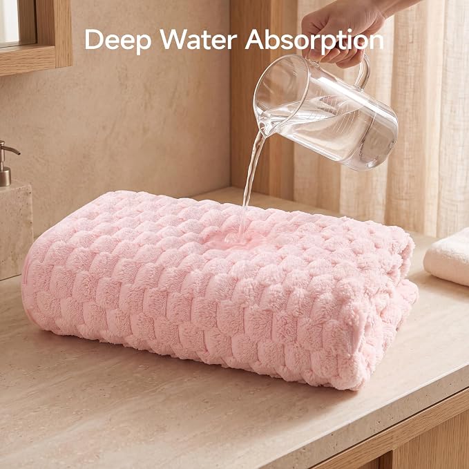 REDKISS Microfiber Bath Towel Large, 31”x 61” 4 Pack, Super Absorbent | Multicolor, Quick Dry, Super Soft, Lint Free, Fluffy Towel for Bathroom, Spa, Gym, Travel, Dorm, Ideal Everyday Use,