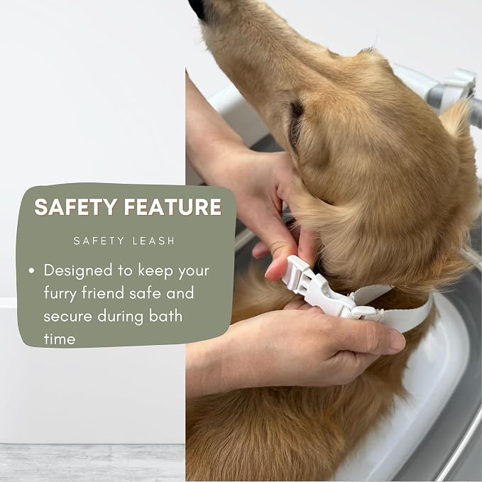 Collapsible Elevated Pet Bathtub, Foldable Washing Station for Small to Medium Dogs and Cats, Portable Pet Shower and Grooming Stand for Indoor and Outdoor Use