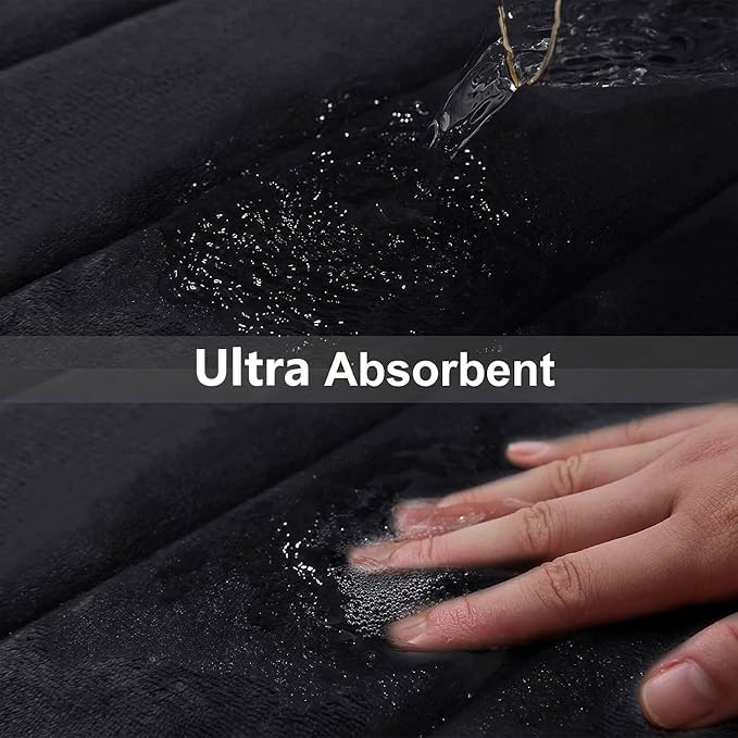 Buganda Memory Foam Bath Mat, 59" x 20", Ultra Soft Bathroom Rugs, Water Absorbent and Machine Washable Bath Rug Runner for Bathroom, Shower, and Tub, Black