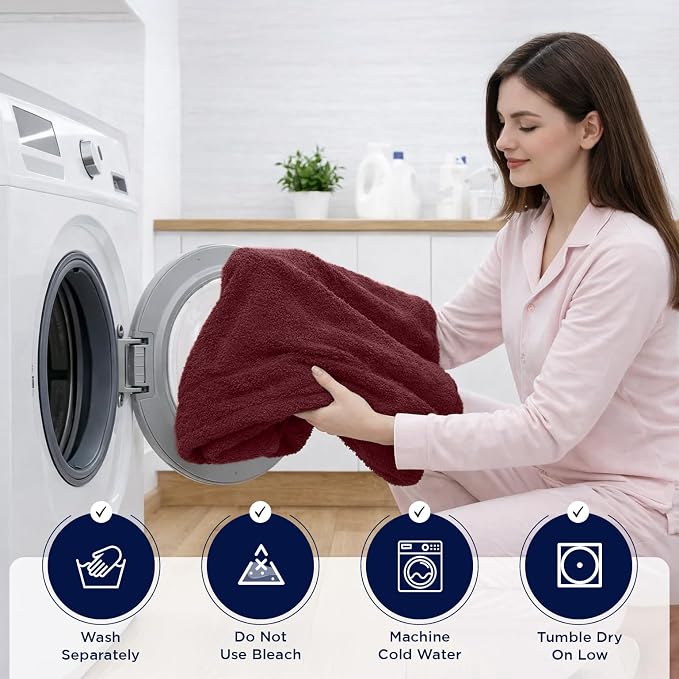 DAN RIVER Pack of 1 Jumbo Bath Sheet 40x80 Inches, Oversized Bath Towels, Soft and Absorbent Extra Large Towels for Bathroom - Pomegranate