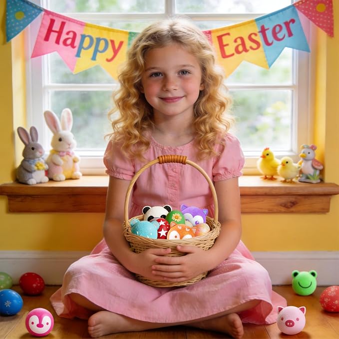 Bath Bombs for Kids with Surprise Toys Inside, 12 Pcs Bubble Bath Fizzy Balls with 12 Animal Shapes, Natural Bath Bombs Valentine's Day Easter Children's Day Gift Set for Kids Girls Boys Toddlers